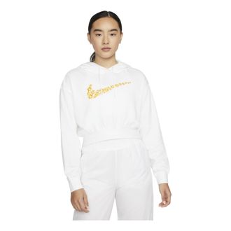 Nike (WMNS) Nike Sportswear Logo Embroidered Loose Fleece Hoodie White DO7257-100