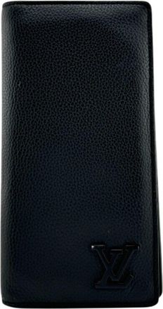 Louis Vuitton Black Leather Long Wallet (Bi-Fold) (Pre-Owned)