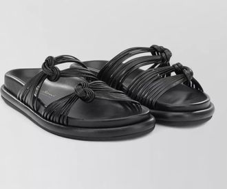 Santoni flat sandals open toe knotted straps