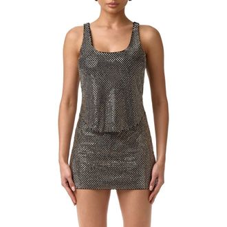 Naked Wardrobe Crystal Tank in Gunmetal at Nordstrom, Size X-Small