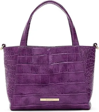 Brahmin Small Mona Cross Body Handbags Purple, Leather