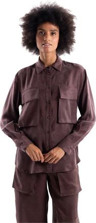Vicolo Overshirt - Dames - Overhemden - Bruin - L - Overhemden