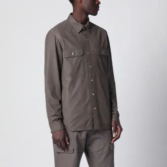 Rick Owens Mud-colored cotton-blend shirt