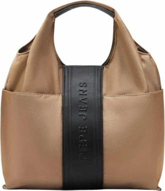 Pepe Jeans London Hobo Bag - Dames - Shoppers - Beige - ONE Size - Leer - Tassen