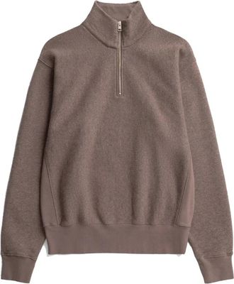 Norse Projects Ketel Relaxed Half Zip Sweatshirt - Heren - Coltruien - Bruin - S - Katoen - Truien & Vesten