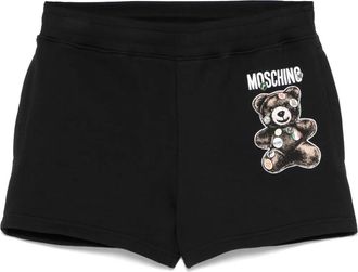 Moschino Teddy Bear-print track shorts - women - Cotton - 38 - Black