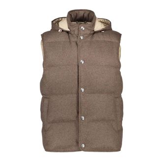 Eleventy Jassen, Heren, Bruin, 2Xl, Polyester, Gilet Vest