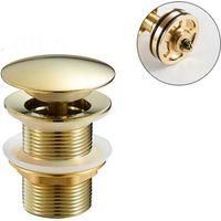 OEM Desag&uuml;e Autom&aacute;tico Universal De Lat&oacute;n Sin Rebosadero Para Lavabos Y Fregaderos, Color Dorado