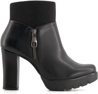 Andrea Womens Block Heel Boots In Black