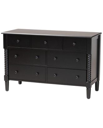 Baxton Studio Braith Farmhouse Spindle Wood 7-Drawer Dresser