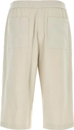 Ami Mens Chalk Cotton Bermuda Shorts Mastic Exterior