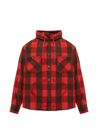 Diesel S-Drum-Hoody Check Flannel Hooded Shirt
