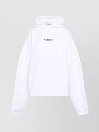 Balenciaga cropped cotton hoodie hood