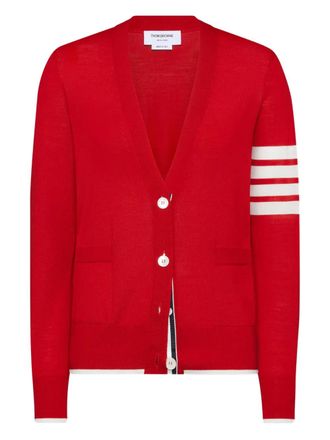 Thom Browne 4-bar fine wool cardigan - Red