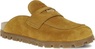 Miu Miu Mules con morsetto - Marrone