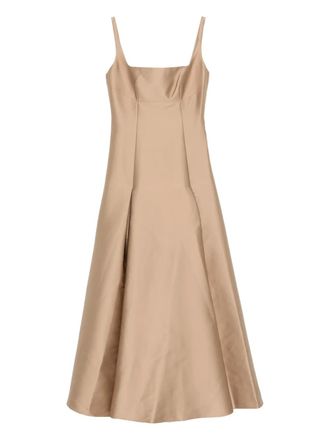 Roland Mouret square-neck pleated maxi dress - Goud
