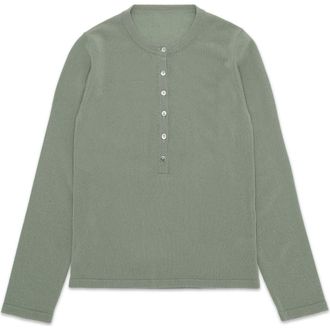 Fortela Lou Cashmere Henley Knit in Green at Nordstrom, Size X-Small Eu