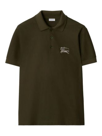 Burberry Equestrian Knight cotton polo shirt - men - Cotton/Mother of Pearl - S - Green