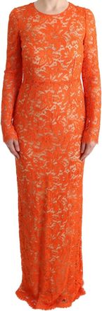 Dolce & Gabbana Kanten Maxi Jurk met Lange Mouwen
