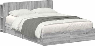 vidaXL Estructura De Cama Con Almacenamiento Sonoma Gris 140 X 200 Cm Vidaxl