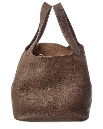 Herm&egrave;s Etoupe Clemence Picotin 22 (Authentic Pre-Loved)