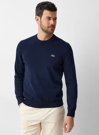 Lacoste Mens Croc emblem crew-neck sweater