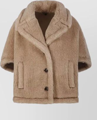 Max Mara faux fur coat alpaca cashmere silk