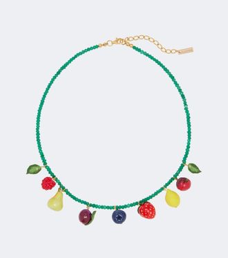 Jennifer Behr Fruita embellished charm necklace