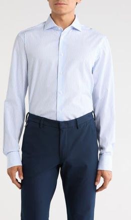 Canali Cotton Dress Shirt in Blue Multi at Nordstrom Rack, Size 43