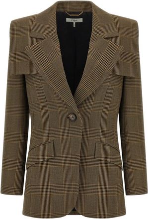 Chlo&eacute; Getailleerde blazer met enkele rij knopen - Dames - Jassen - Bruin - Maat: XS Leer
