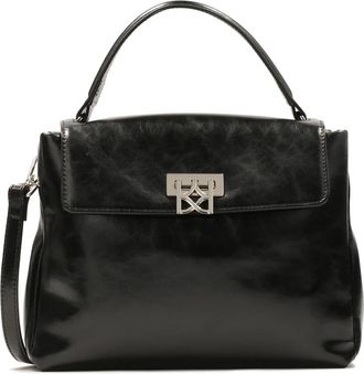 Kazar Leren handtas met decoratieve sluiting - Dames - Handtassen - Zwart - ONE Size - Leer - Tassen