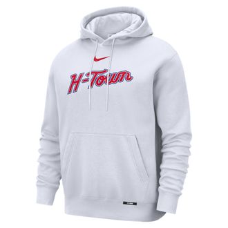 Nike Houston Rockets City Edition Nike Mens Basketball Club Pull-Over Hoodie in White | HQ8869-100