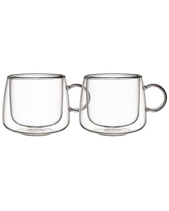 Villeroy & Boch Set Of 2 Artesano Hot & Cold Beverage Cappuccino Glass With Handle