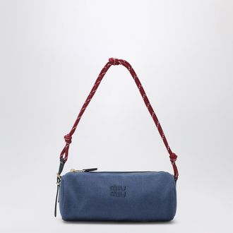 Miu Miu Cotton gabardine pouch in indigo and amaranth