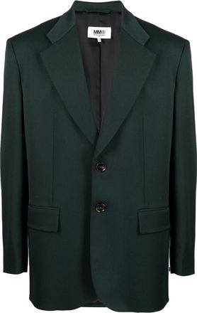 Maison Margiela single-breasted blazer - men - Spandex/Elastane/Virgin Wool/Polyester/Viscose - 50 - Green