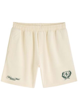 Represent Crest Logo-embroidered Twill Shorts - Off White - XL