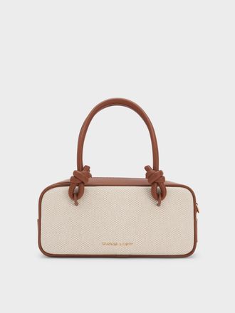 Charles & Keith Sammie Canvas Knotted-Handle Elongated Bag