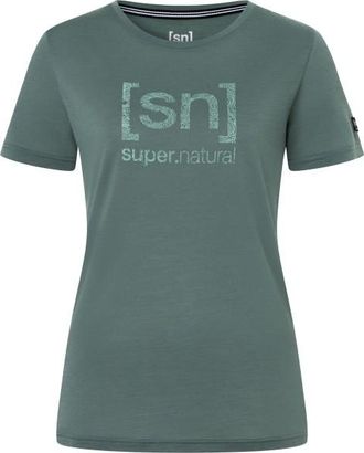 super.natural Logo Lines Tee Merinoshirt f&uuml;r Damen | gr&uuml;n/ light jade