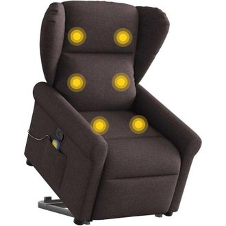 vidaXL Vidaxl - Silla De Masaje Reclinable De Pie De Tela Marr&oacute;n Oscuro