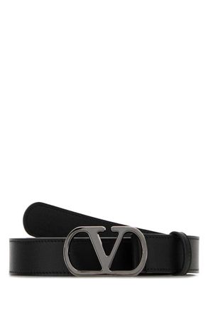 Valentino Garavani Black Vlogo Buckle Belt