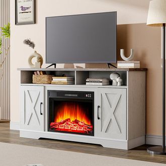 Living and Home Recessed Electric Fireplace TV Stand with Timer and Remote - Living and Home | TJ Hughes