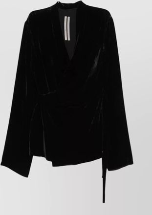 Rick Owens velvet v-neck long-sleeve maxi dress