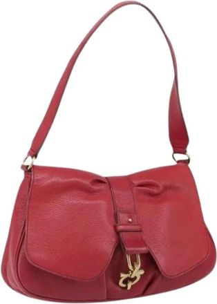 Ferragamo Pre-owned Shoulder Bags, female, Red, Size: ONE SIZE Pre-owned Leather Shoulder Bag