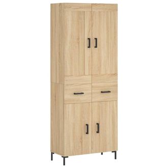 Berkfield Home Highboard Sonoma Oak 69.5x34x180 cm Engineered Wood in Light Tan