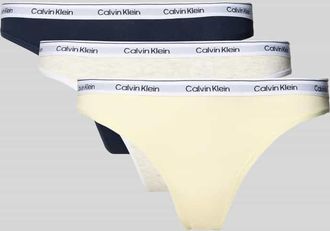 Calvin Klein Underwear String mit elastischem Bund im 3er-Pack in Hellgelb, Gr&ouml;&szlig;e XL