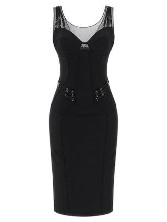 Elisabetta Franchi Black Polyamide Midi Womens Dress