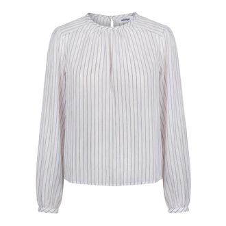 ottod'Ame Blouses, female, White, Size: M Blusa a righe semi-trasparente