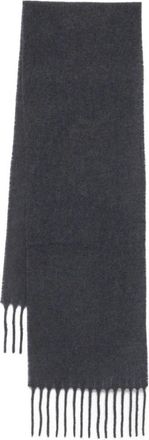 Alysi Sjaal van wol met franjes - Dames - Wintersjaals - Grijs - ONE Size - Wol - Accessoires