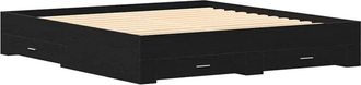 vidaXL Estructura de cama con cajones Roble negro 180 x 200 cm Vidaxl