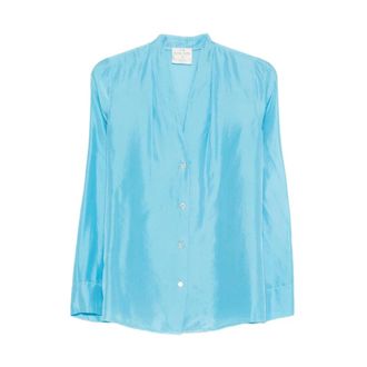 Forte_Forte Shirts, female, Blue, Size: S Silk Shirt